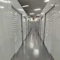 Hallway of climate-controlled storage units