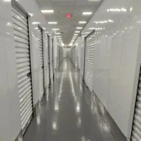 Hallway of climate-controlled storage units